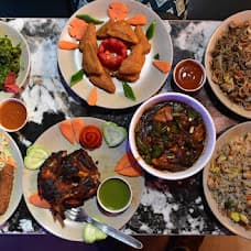 Signature food spread — top view